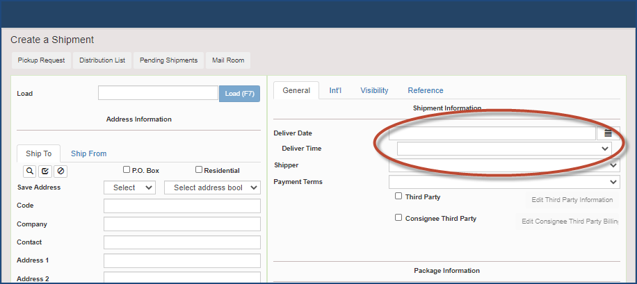 Creating new shipment with cvs template using priority shipping mode